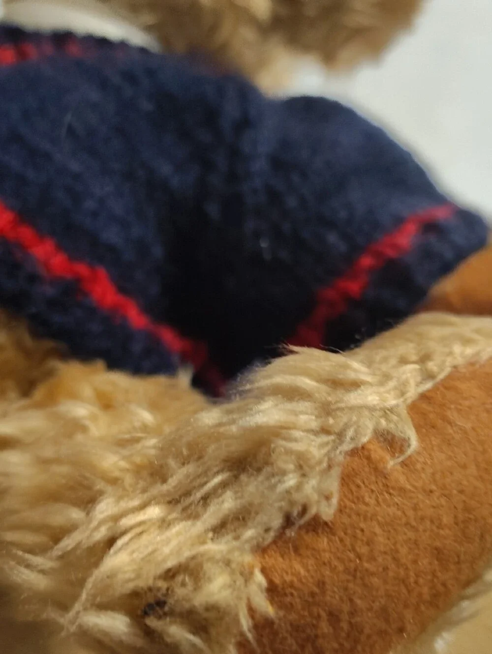 Polo by Ralph Lauren Tan Bear with Navy & Red Knit Sweater